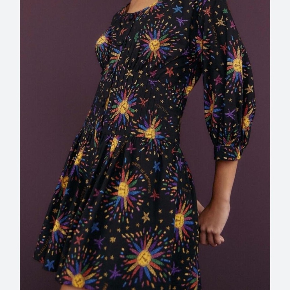 Farm Rio Rainbow Suns Organic Cotton Mini Dress